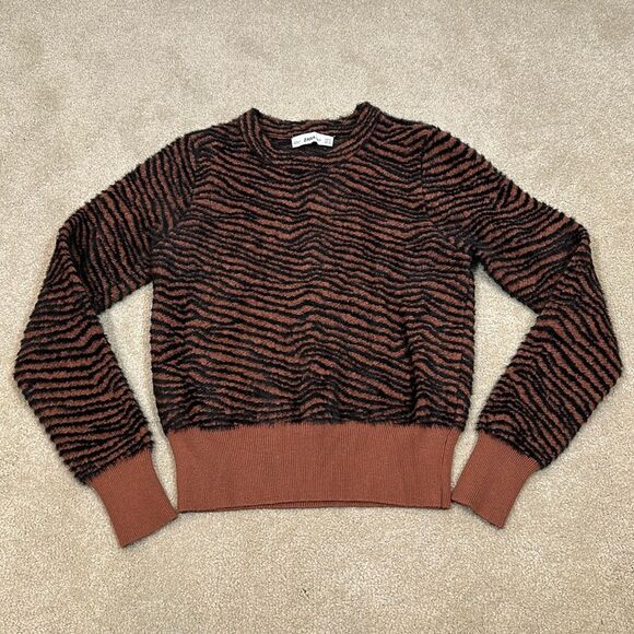 Zara Sweaters - Zara Tiger Animal Print Soft Knit Blogger Mob Wife Crop Women Sweater Size Small